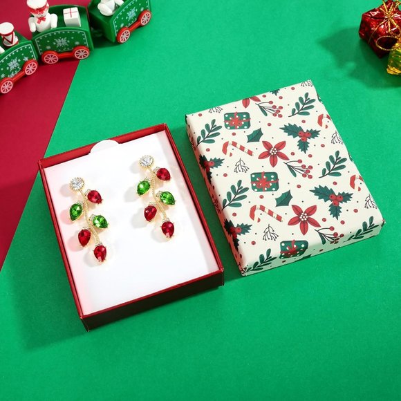 Gingerbread man garland deer colorful light bulbs Earrings Christmas Decoration - Picture 7 of 8